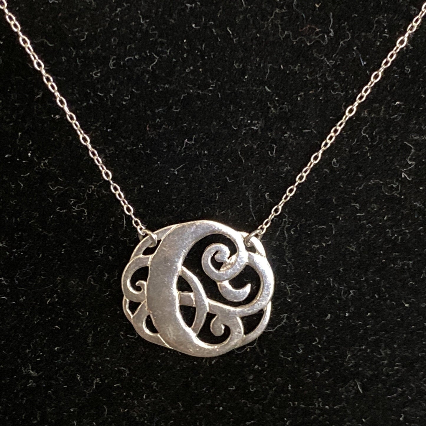 STERLING SILVER SU CUT OUT DESIGN PENDANT CHAIN NECKLACE 925 FINE