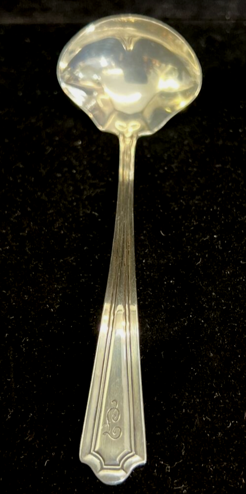 Manchester Silver Co.  Mary Warren Sterling Silver Cream Ladle Mono F 5 1/4" 15g