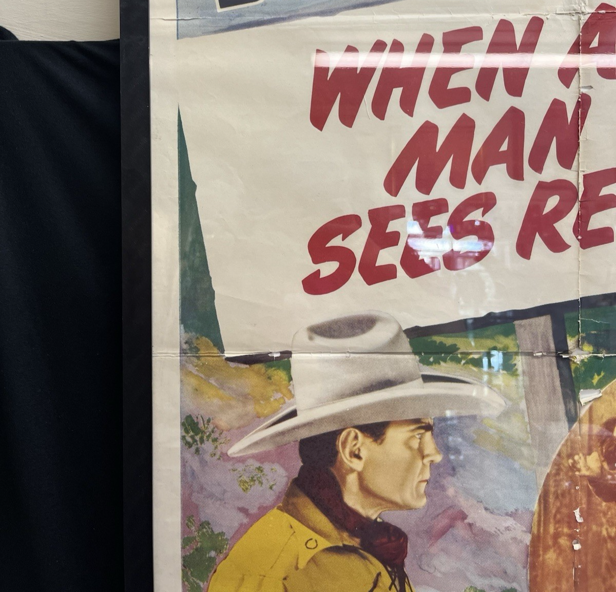 "When a Man Sees Red," w/ Buck Jones Framed Print, Realart Picture, Made in USA