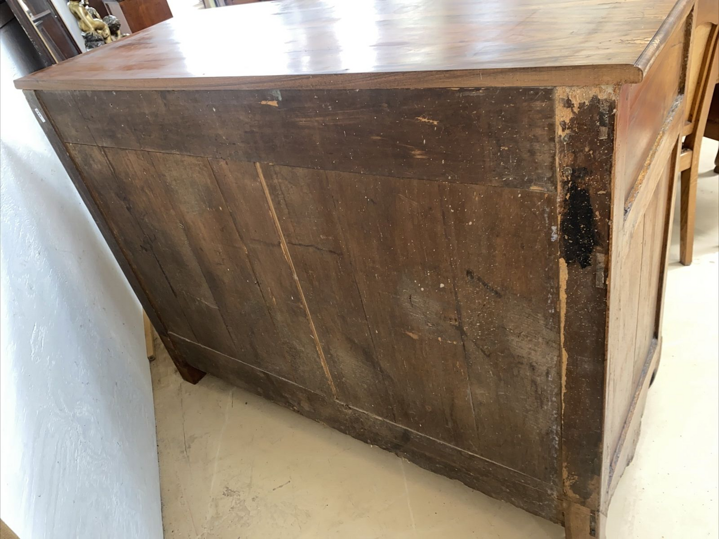 Antique French Louis XV Philippe Figured Walnut Chest Commode Sideboard Server