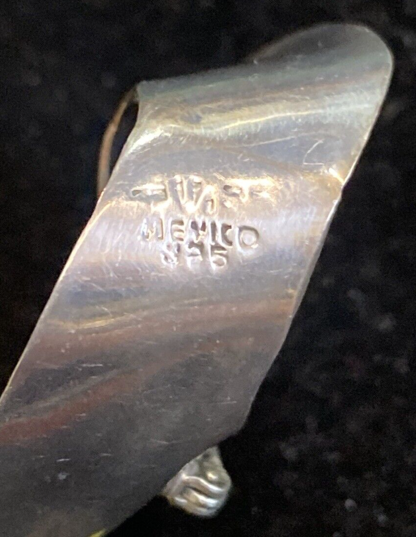 Midcentury Modern Sterling Silver 925 Brooch Pin Pendant 2 1/4" Mexico 15.7g