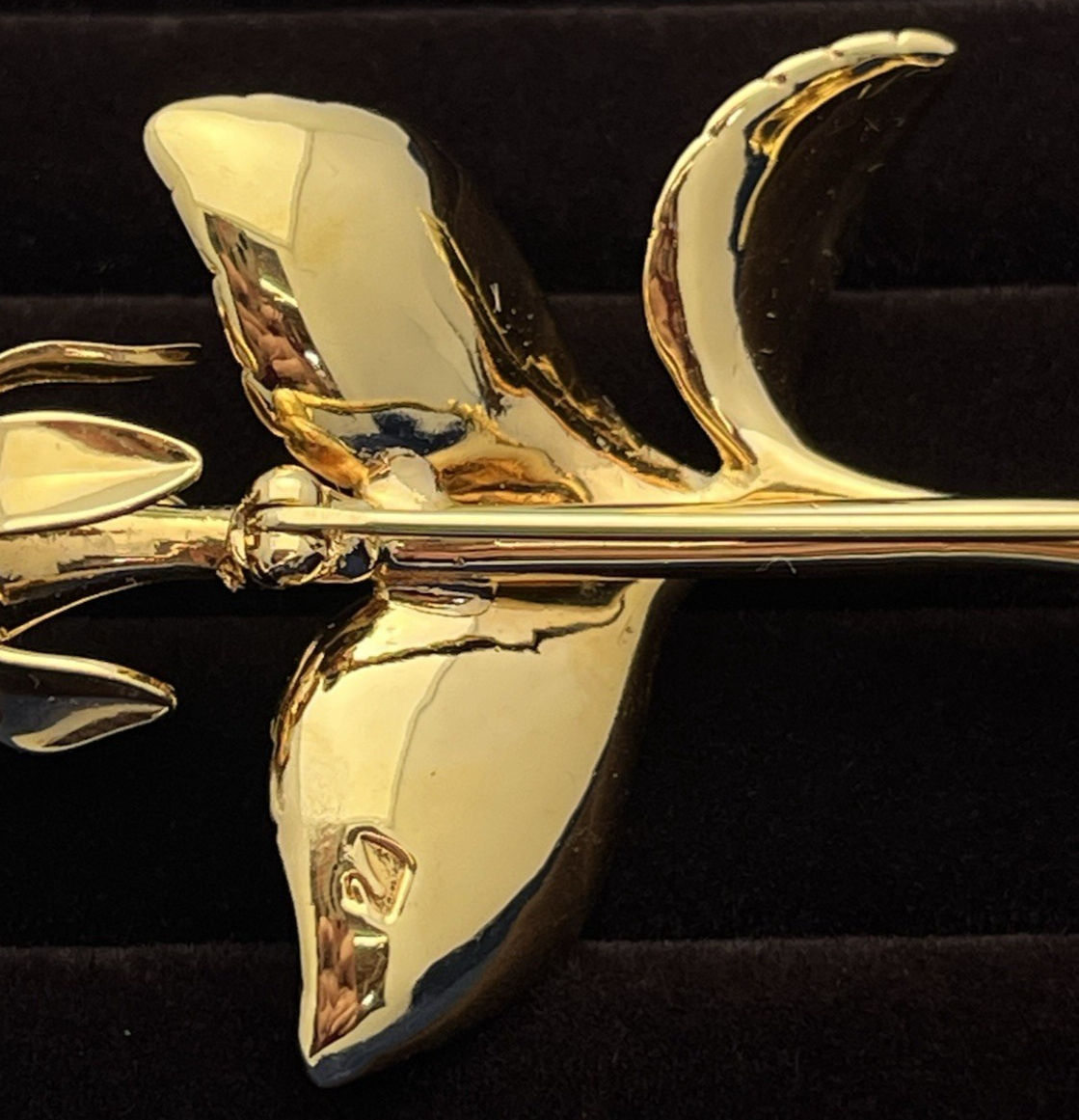 Swarovski Rose Brooch Gold Plated Clear Crystal “Memories Collection” Gorgeous!