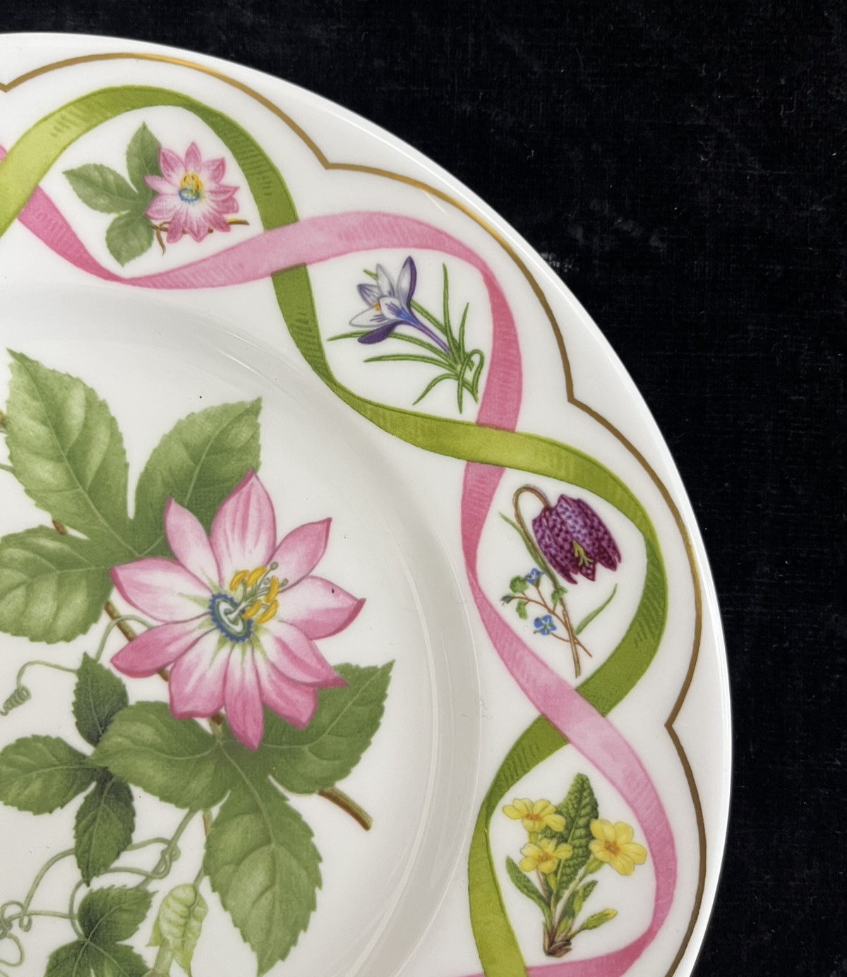 Wedgwood "The Flower Artists of Kew" Pink Passionflower Plates Set of 2 - 8.25"