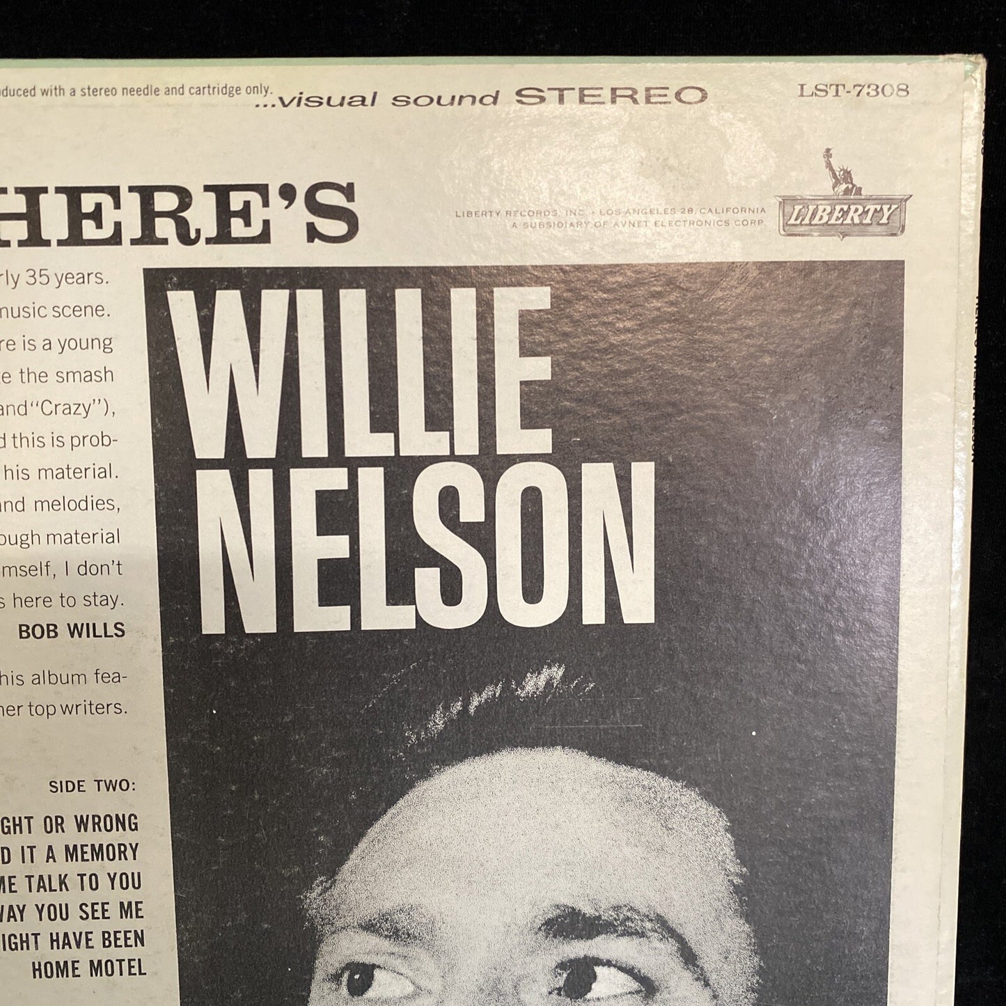 First Pressing Willie Nelson "Here's Willie Nelson" 1963 Stereo Liberty LST-7308