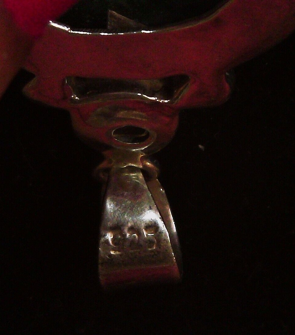 925 Sterling Silver Large Ruby Zoisite & Garnet Gemstone Pendant 20.6g