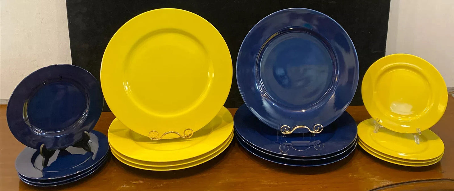 Set of 4 Taitu Uno Yellow 7 5/8" Salad Plates by Emilio Bergamin Italy