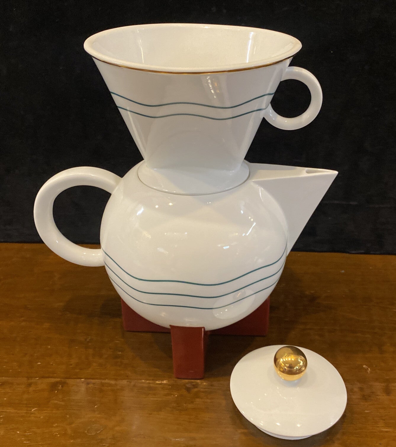Swid Powell “The Big Dripper” Coffee Pot Michael Graves Art Deco Vtg Mint BH279