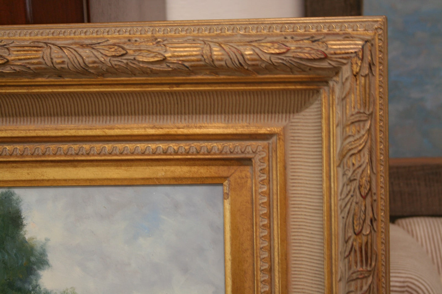 Oil Painting of Fox Hunt Scene Framed 5'x7' artist signed Wiliamson