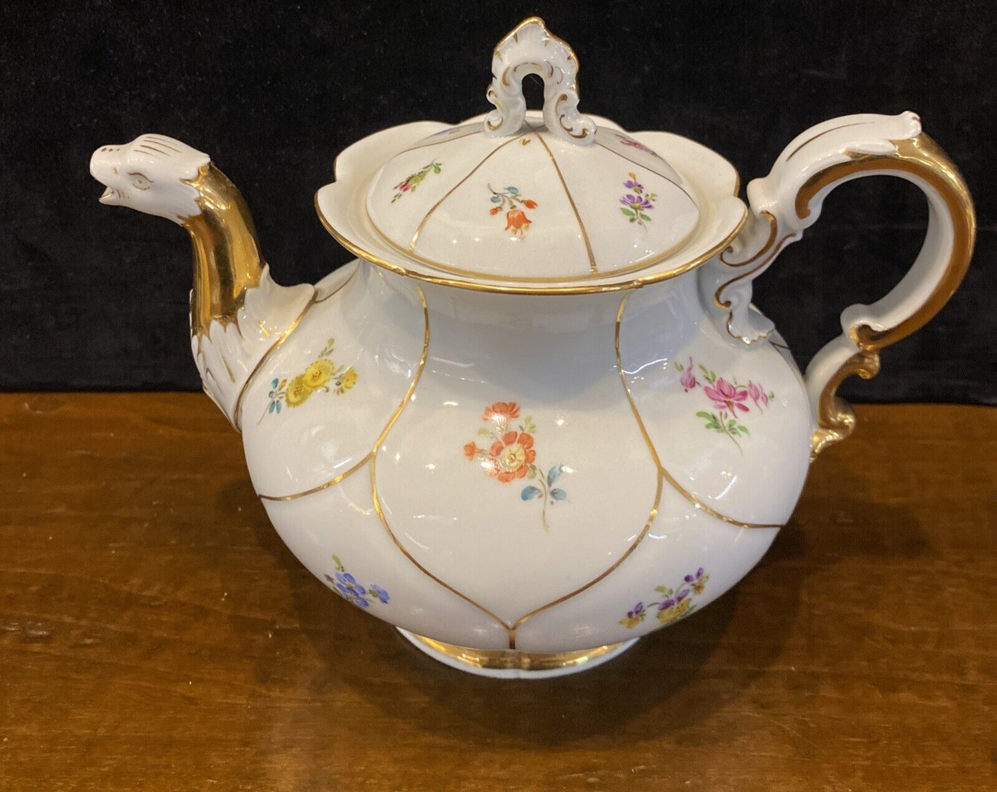 Meissen “Strewn Flower” Teapot Creamer Sugar Coffee & Tea Service Set of 7