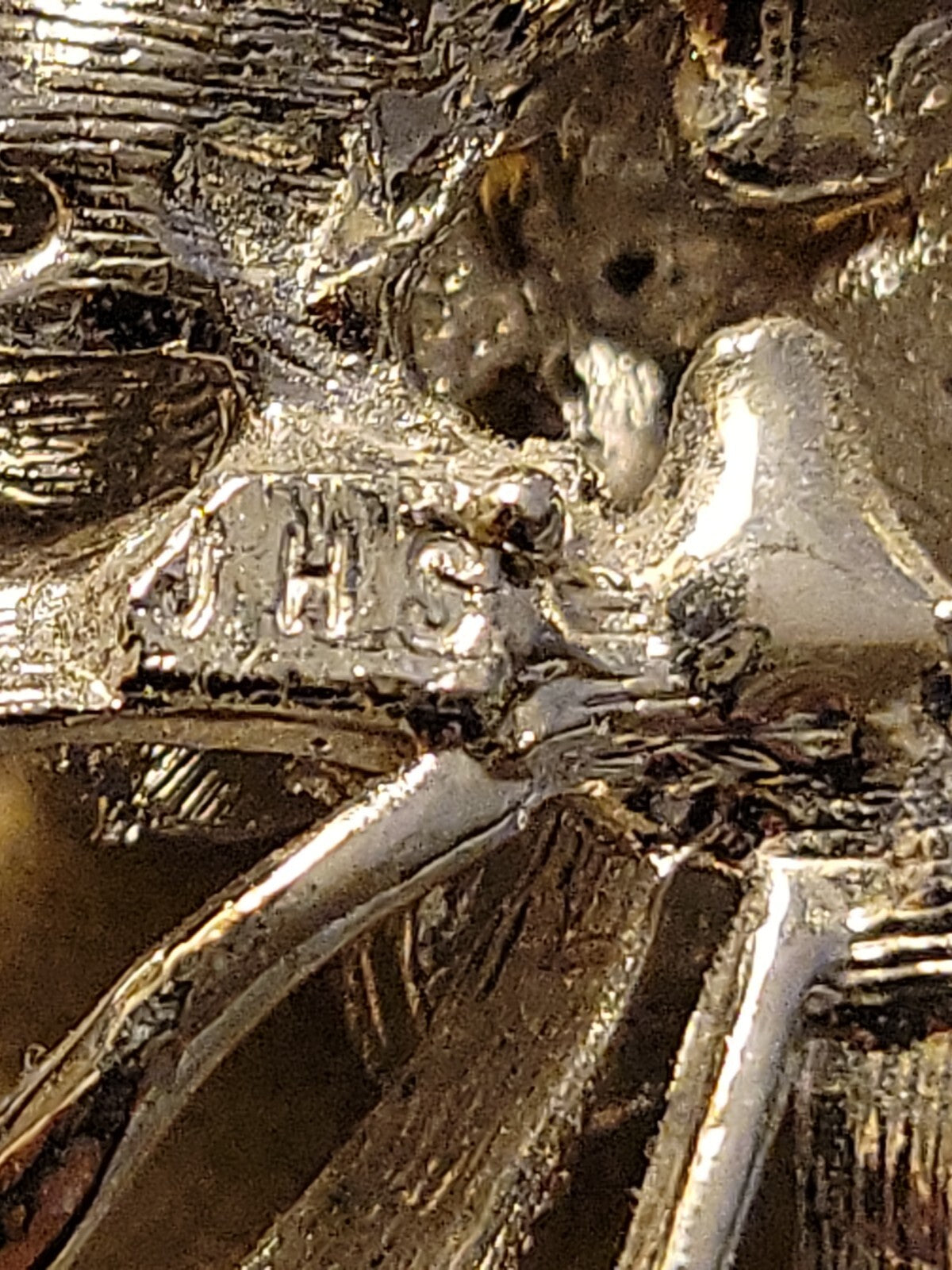 VINTAGE J.H.S. JHS Clear Rhinestones Crystals Pin Brooch Signed 3" x 2"