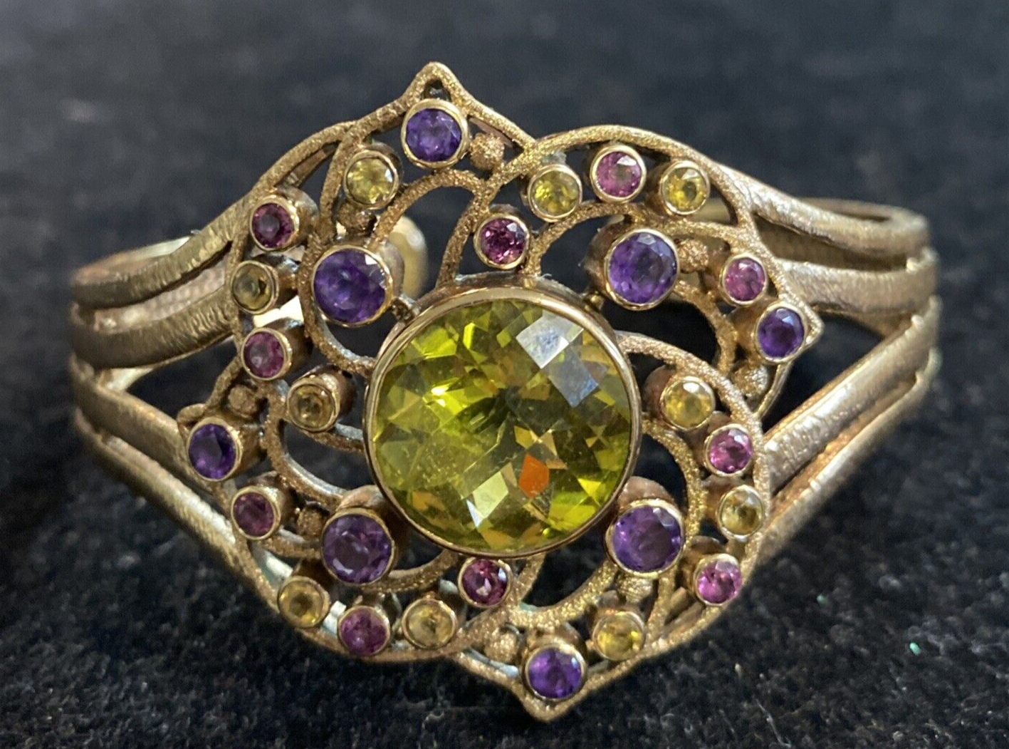 Nicky Butler RAJ Collection Limited Edition MultiGem 6 1/4" Cuff Bracelet Bronze