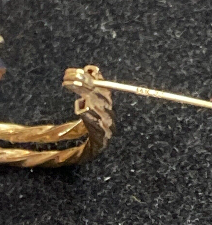 3.1g 14K Yellow Gold Double Hoop Earrings