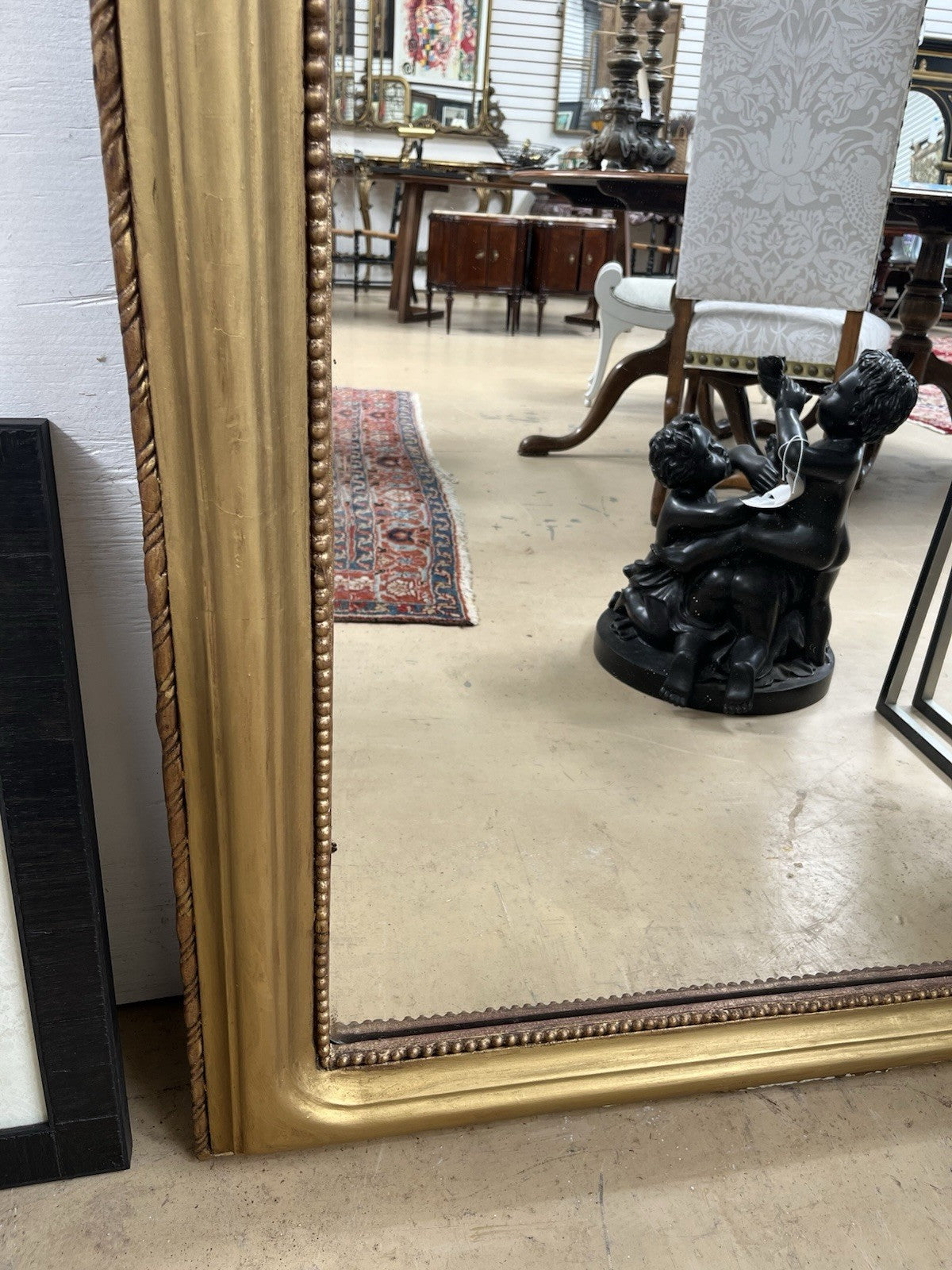 79" Tall French Louis Philippe Gold Framed Beveled Mirror 37.5” Wide #2