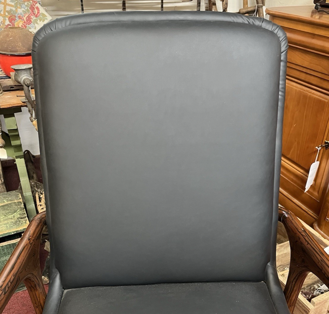 (2) MID-CENTURY MODERN STYLE UPHOLSTERED ROSEWOOD ARMCHAIRS