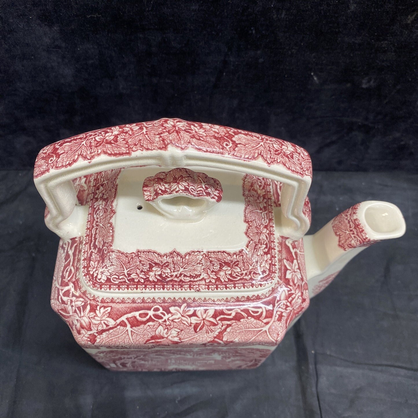 Mason's Vista Pink Kettle Teapot & Lid 9" Holds 7 Cups