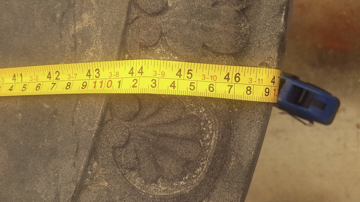 Gray Marble Round 47" Diameter Pedestal Table Patio Entryway Foyer Center Table