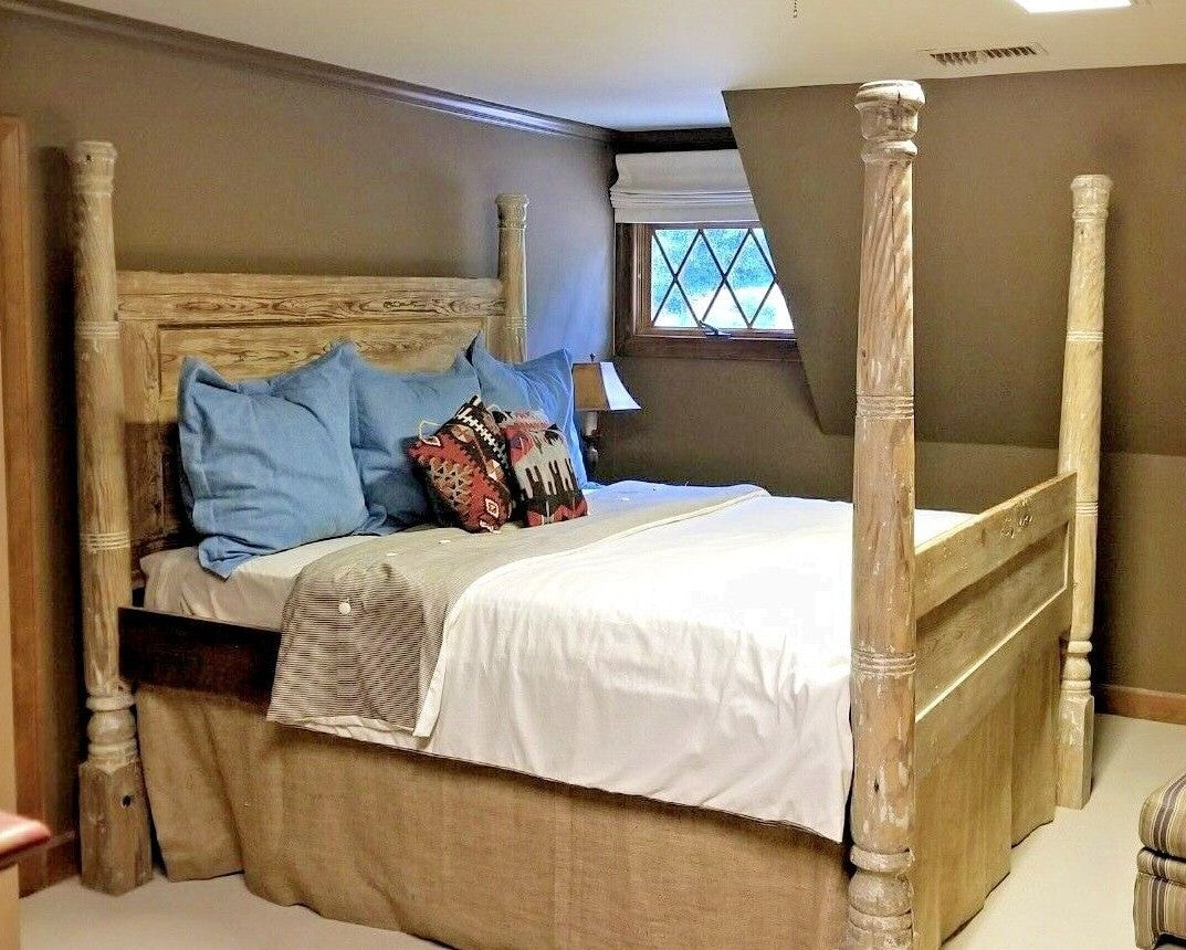 King Antique Handmade 4 Poster Bed from Alabama 4 Antebellum Porch Posts & Doors