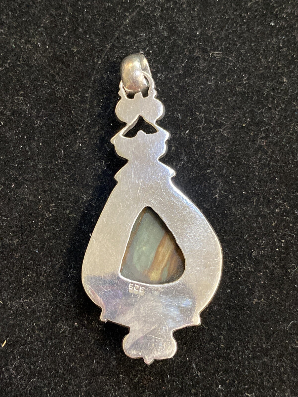 925 Sterling Silver & Freeform Agate Pendant 20.4g