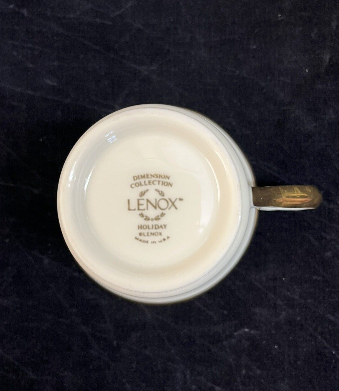 Lenox Ivory China Holiday Tea Cup and Saucer Holly Berry Gold Rim