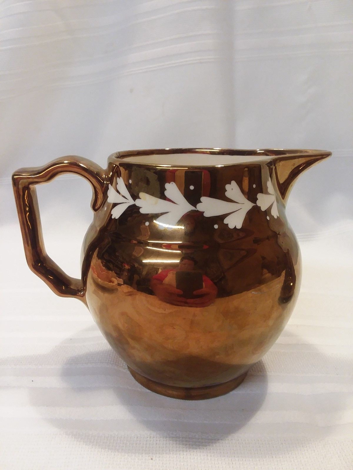2PC GRAYS POTTERY Pitcher & Wade COPPER LUSTRE CREAMER