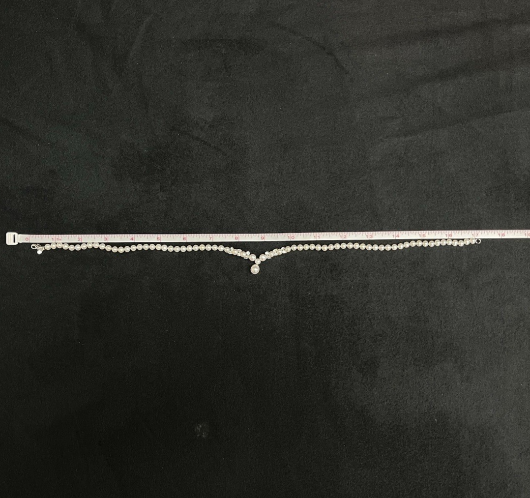 Kay Jewelers Sterling Cultured Pearl 17.25" Necklace w/ Lab Created Sapphires