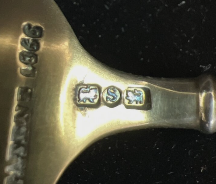 Ball End Demitasse Gilt spoons George Sharp Sterling Silver 1866 Tiffany