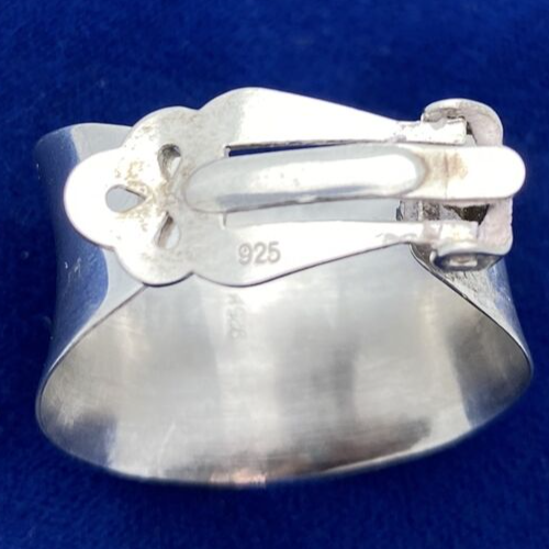 Vintage Sterling Silver Wide Half Hoop Clip On Earrings Marked 925