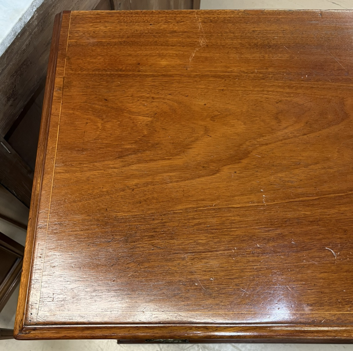 ANTIQUE ENGLISH GEORGE III INLAID MAHOGANY COMMODE CHEST OF DRAWERS