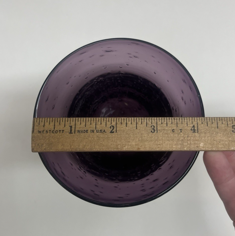 Set of 3 Artland Blown Glass Iris Plum Footed 18oz Ice Tea Glasses w/ Tags 7.5"