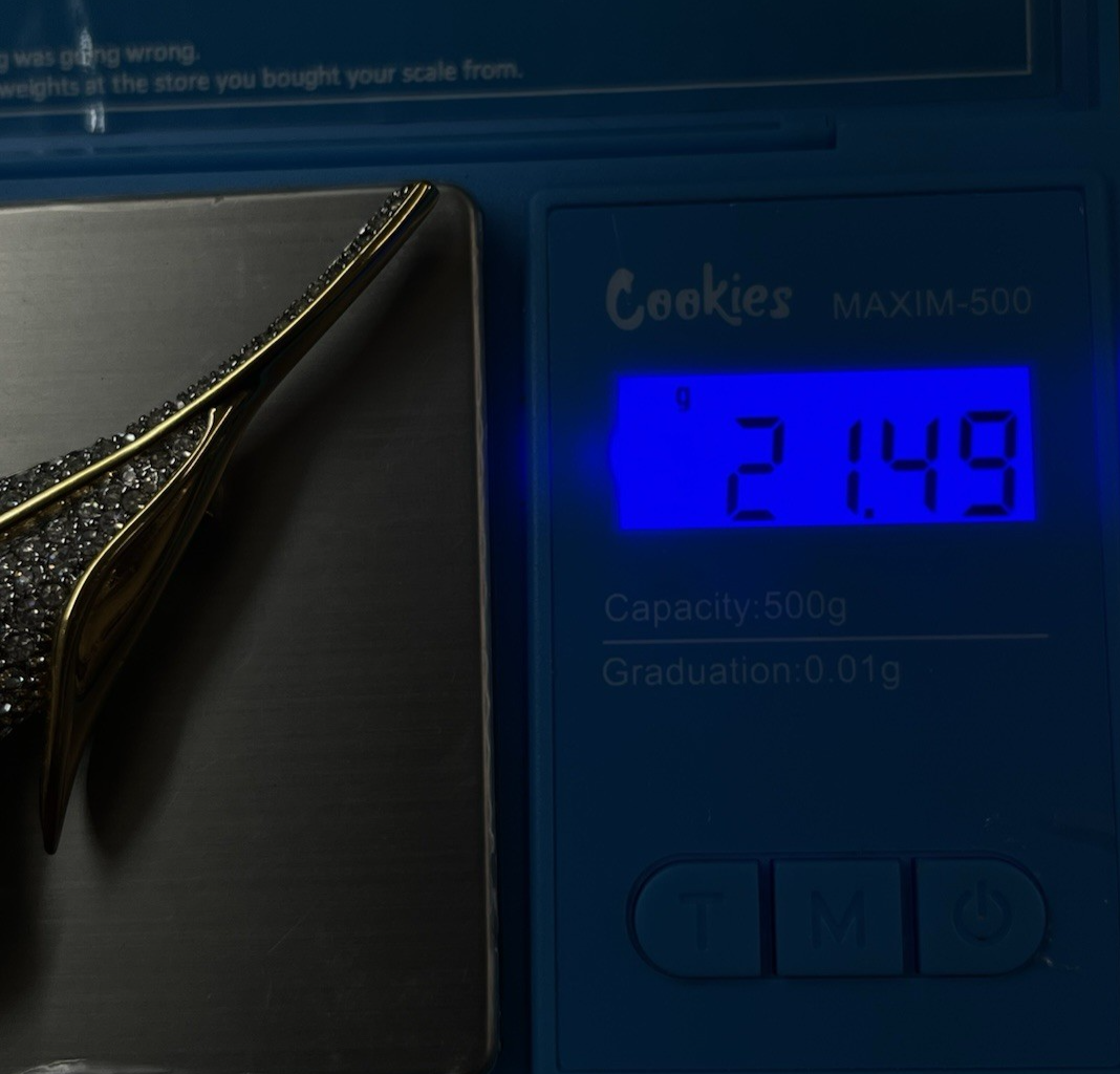 Signed SWAROVSKI Crystal Calla Lily Pin/Brooch 22kt Gold Plated Excellent Cond