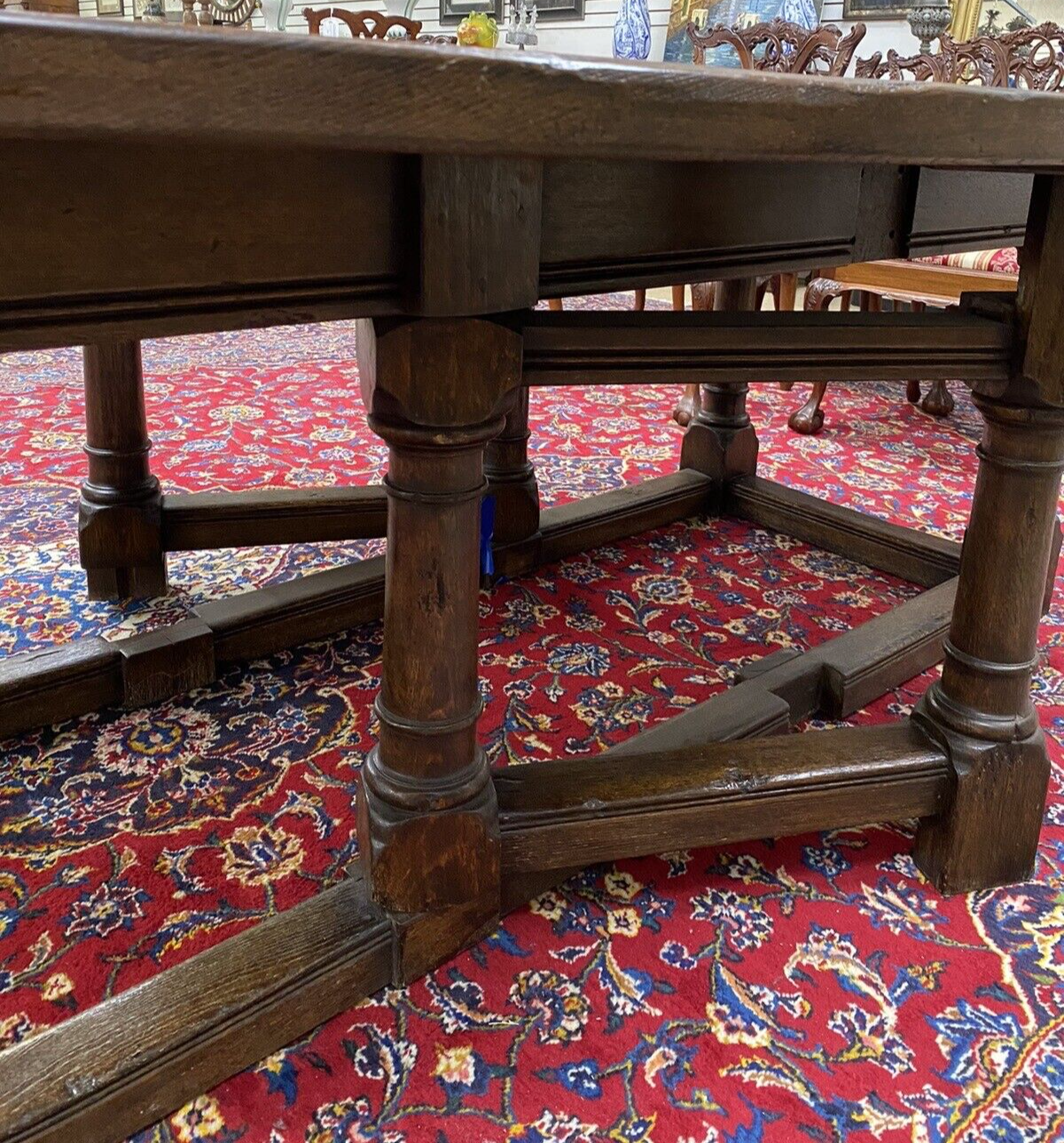 ANTIQUE 19th CENTURY ENGLISH OAK OVAL GATE LEG DROP LEAF DINING TABLE