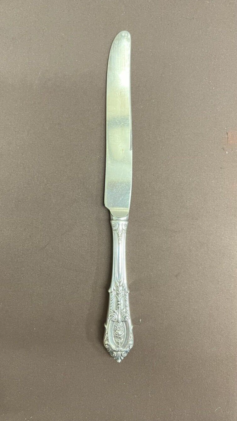 Rose Point by Wallace 60.5g Sterling Silver Dinner Knife 9”  NO MONO