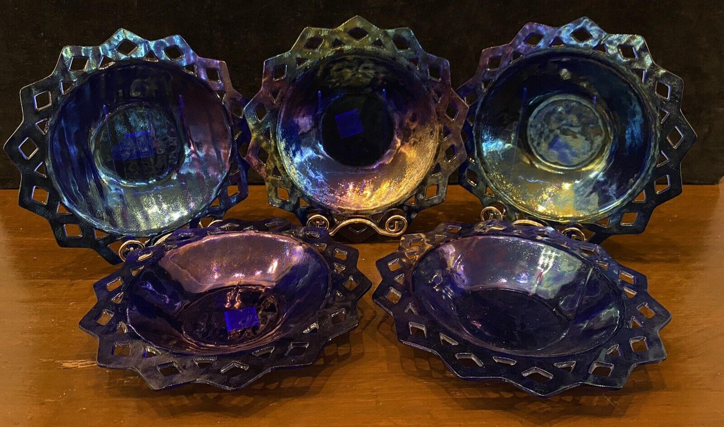 JL Camp Sun Shaped Iridescent Blue Plate & Bowl Set of 11 Bergdorf Goodman