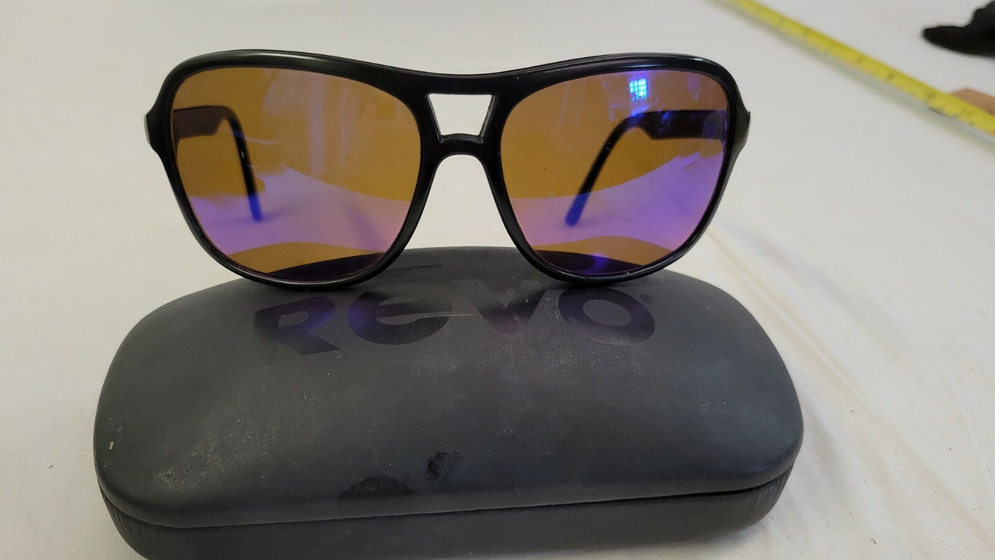 REVO 1006-001 Black Frame Stealth Blue Mirror Lens Active Wrap Sunglasses France