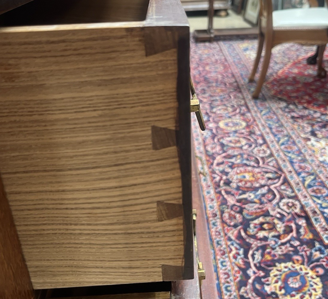 FRENCH LOUIS XVI STYLE MARBLE-TOP MAHOGANY COMMODE CHEST OF DRAWERS 36"Hx 39"W