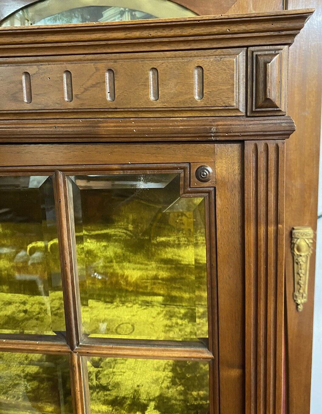 Antique French Napoleon III Walnut Vitrine Display Cabinet