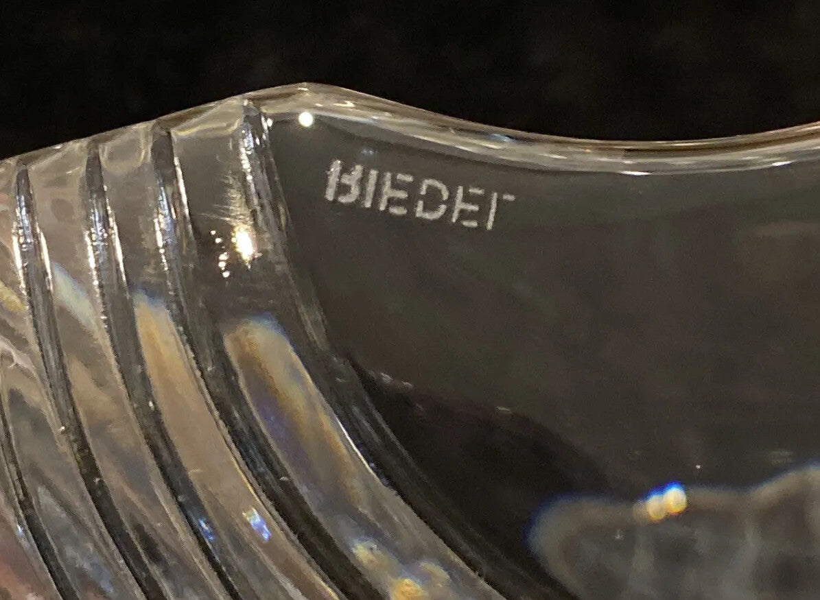 Bieder Glass Scallop Seashell Bowl Tidbit Nut Dish Tray