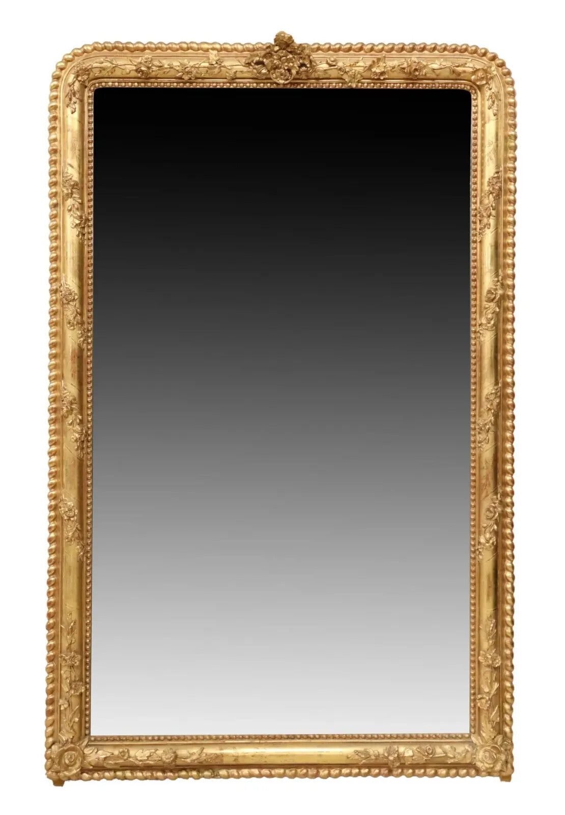 83" High ANTIQUE FRENCH LOUIS PHILIPPE PERIOD GILT GOLD WOOD MIRROR
