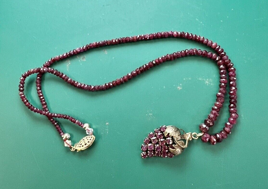 14K Natural Ruby 18" Necklace with Strawberry Ruby Pendant total 68.85 Carat TW