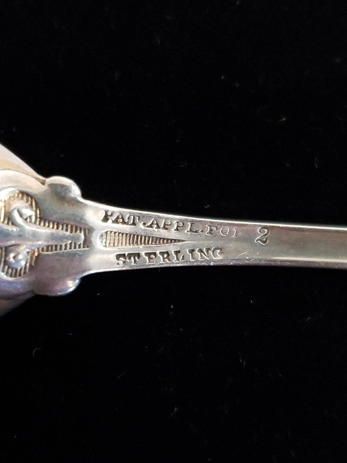 Armor by Whiting Pair Sterling Silver Salt Spoons Mono 1875 GW bowls