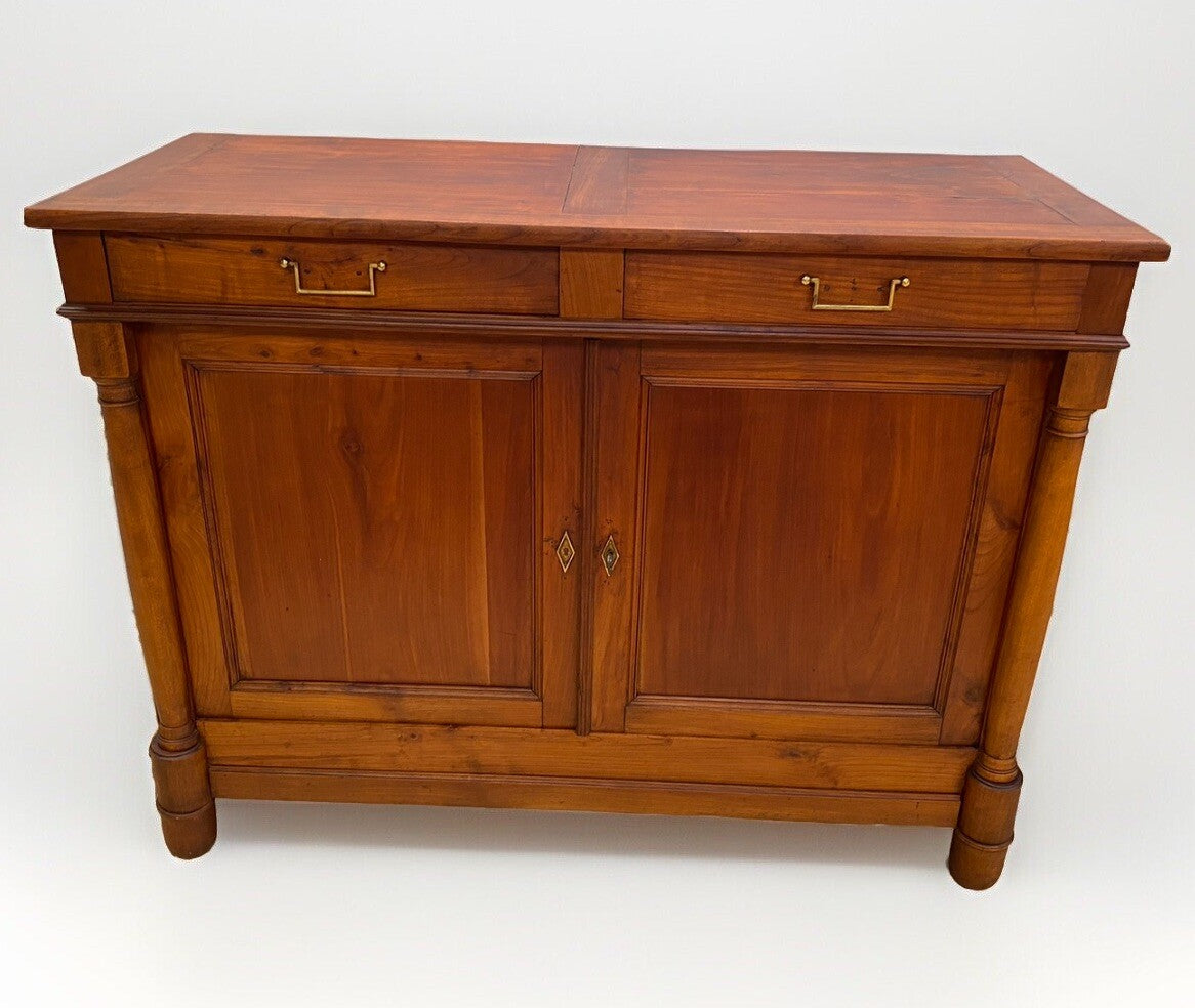 Antique French Empire Style Cherry Wood Sideboard Chest Buffet Commode c. A13