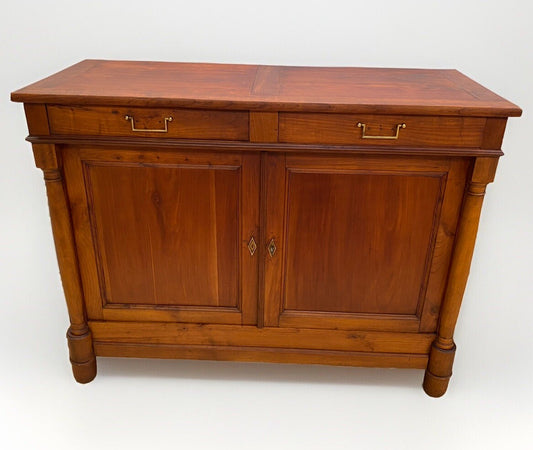 Antique French Empire Style Cherry Wood Sideboard Chest Buffet Commode c. A13