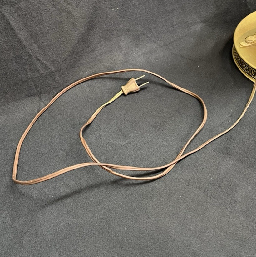 Vintage Capodimonte Porcelain Pierced Black & Gold Floral Lamp w/ Shade 26"