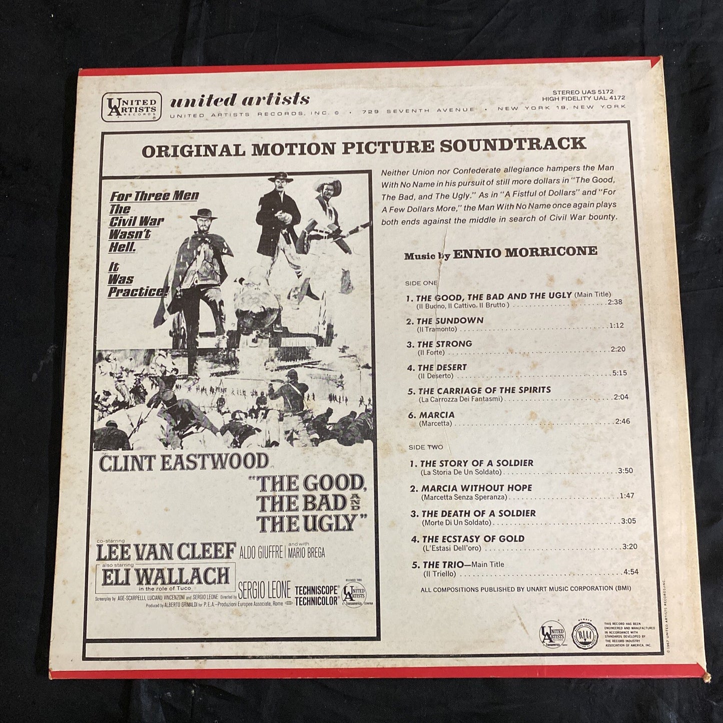 RARE MISPRINT!! Ennio Morricone The Good The Bad and The Ugly  UAS 5172