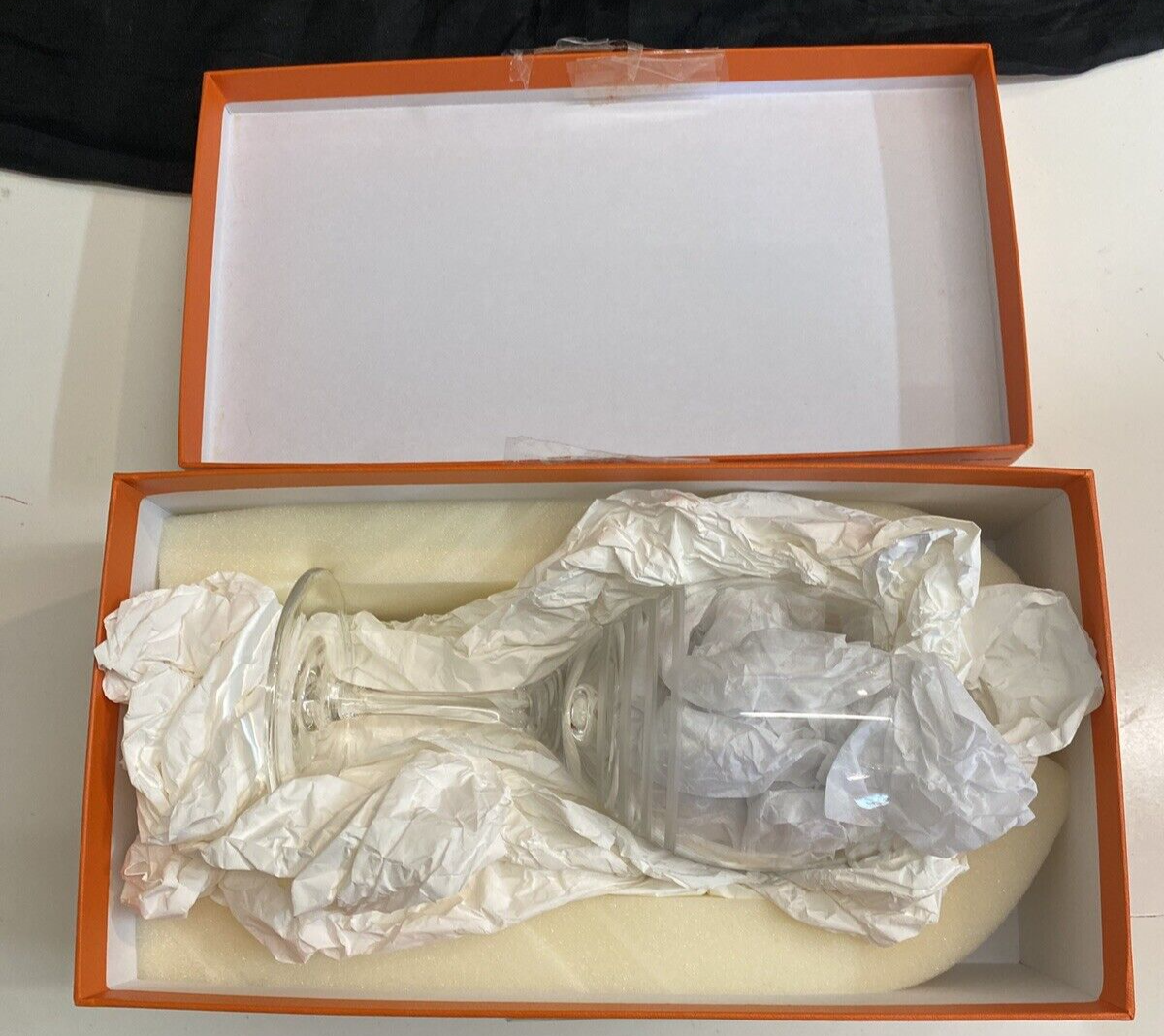 2x Hermès-Paris Fanfare Stemmed Wine Glass 6" & 6 1/4"