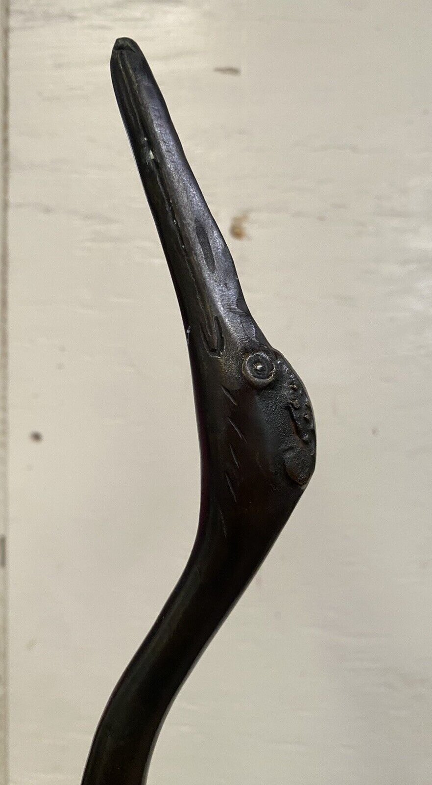 Antique Japanese Meiji Style Bronze Crane Bird Sculpture