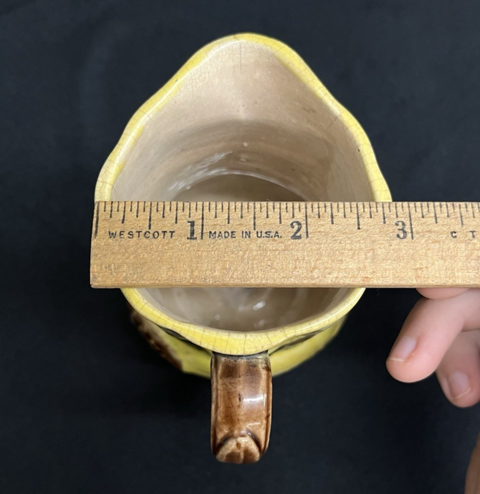 Vintage Majolica Earthenware Wild Rose Small Pitcher  5.5"