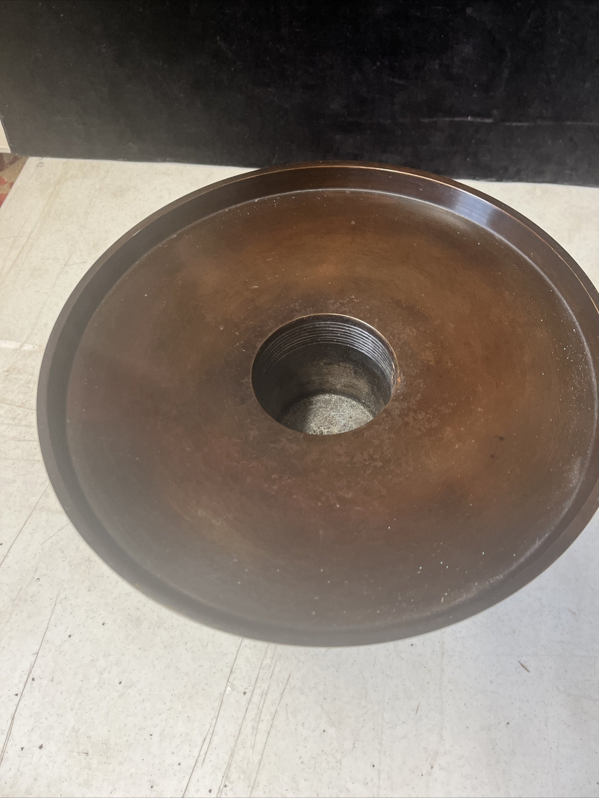 Japanese Bronze Lidded Ikebana Usubata Thin Flower Vase Incense Burner