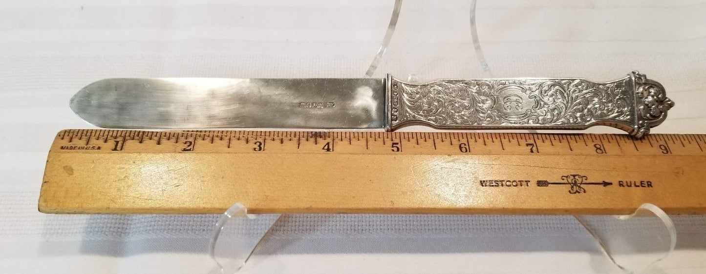 Early Antique English Sterling Silver Letter Opener - 1841 Birmingham Hallmark
