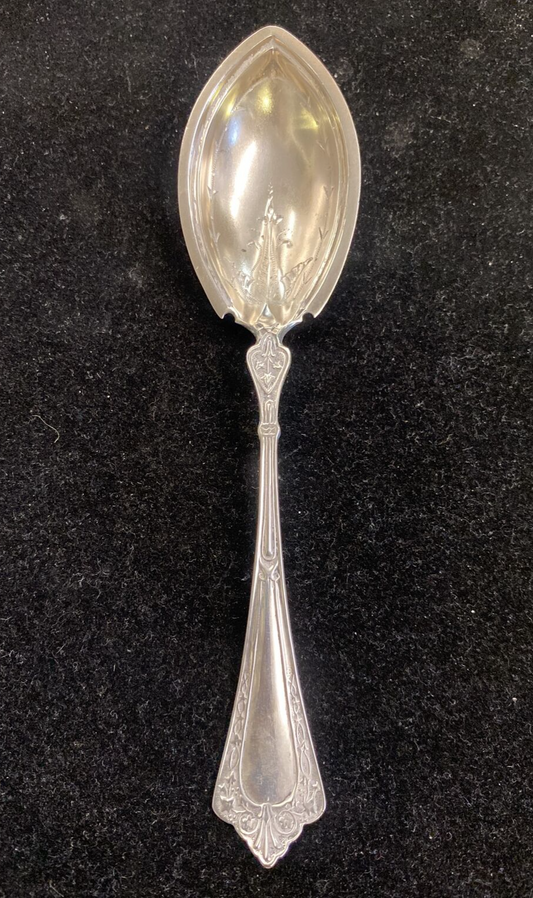 J.B. & S.M. Knowles CLINTON Sterling 6 1/2" Citrus Spoon 1880 Bright Cut  PC12